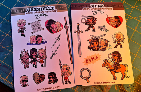 Xena and Gabrielle Sticker Sheets