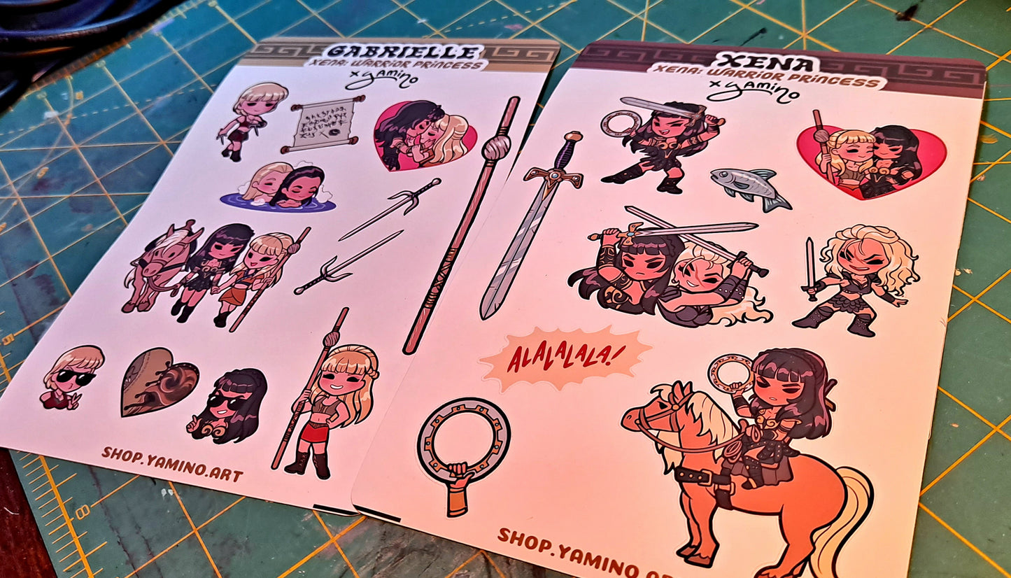 Xena and Gabrielle Sticker Sheets